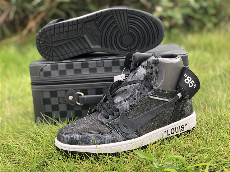 OFF-WHITE Air Jordan 1 Grey Black Shoes